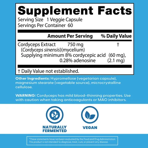 Vista 3 de Doctor's Best Suplemento Ultra Cordyceps - Cápsulas de hongos Cordyceps para hombres y mujeres, apoya la salud inmunológica, la energía