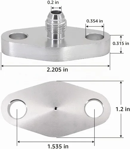 Vista 3 de 4AN Fitting T3 T3/T4 T04 Turbo Kit de adaptador de junta de entrada de alimentación de aceite Turbo