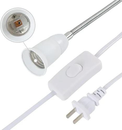 Vista 5 de 2 unids - AC 110-220V US Plug Flexible Alambre de Aluminio Cuello Metal Clip titular con interruptor para E26/E27 Socket LED CFL Crecimiento