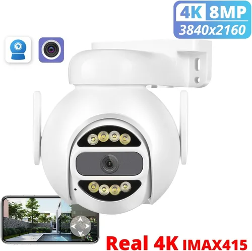 Vista 2 de Cámara IP de vigilancia de seguridad al aire libre de 8MP 4K AU.