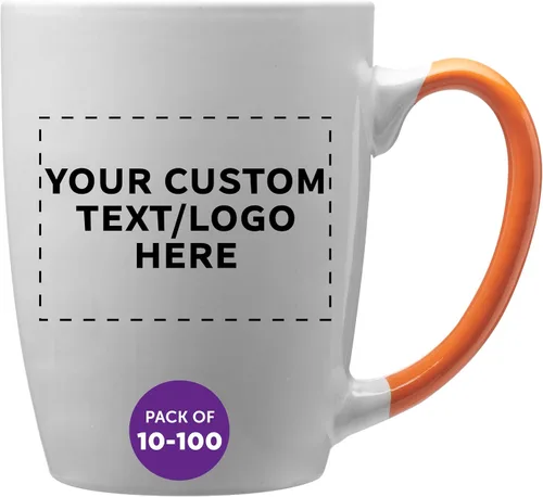 Vista 14 de DISCOUNT PROMOS Tazas de café personalizadas Java de dos tonos, 12 onzas, juego de 10/50/100 unidades personalizadas a granel para café, té