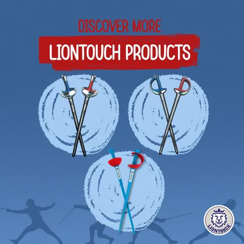 Vista 7 de Liontouch - Láminas de espuma de esgrima deportiva para 2 niños, rojo y azul, a partir de 3 años Realistic Fencing Weapon Set For Beginners Foam