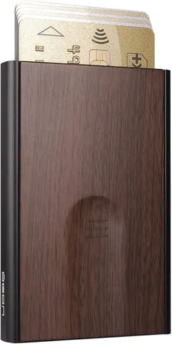 Vista 47 de ÖGON -DESIGNS- Tarjetero automático de aluminio, protección RFID contra fraude y desmagnetización, cartera delgada y minimalista para hombres