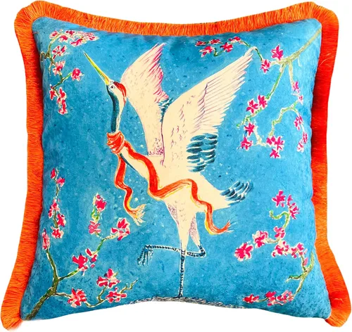Vista 16 de Funda de almohada con patrón de leopardo, funda de almohada de terciopelo única, cojín de borla azul, almohada decorativa para decoración del hogar