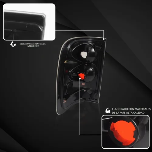 Vista 4 de Autozensation Compatible con Ford F150 F-150 Styleside 2004-2008, conjunto de lámparas traseras izquierda + derecha, carcasa negra