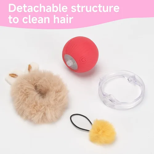 Vista 5 de Pelota de juguete interactiva para gatos, rodante rápido, juguetes automáticos para gatos activados por movimiento, sonido de pájaro simulado