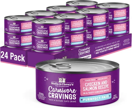 Vista 8 de Stella & Chewy's Carnivore Cravings Purrfect Paté - Alimento húmedo prémium sin granos para gatos, receta de pollo y atún, alto contenido