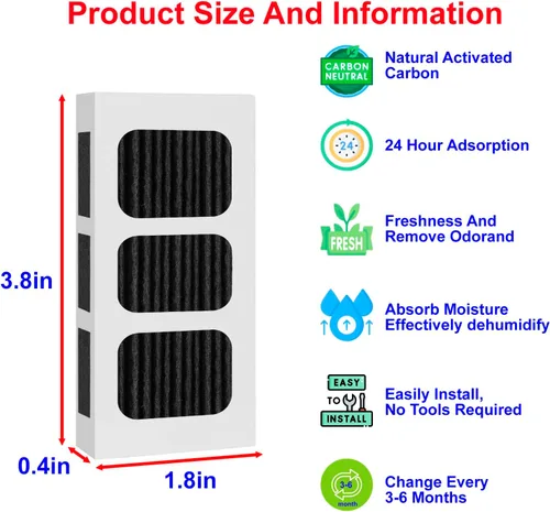 Vista 2 de Filtro de aire de repuesto para refrigerador PAULTRA2 - Compatible con Paultra2 Frigidaire PureAir Ultra 2 - Pure Air Ultra 2 - Pureair Ultra ii