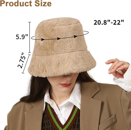Vista 4 de Peicees Sombrero de pescador esponjoso de invierno para mujeres y niñas, gorro de pescador de piel sintética, Impresión de leopardo