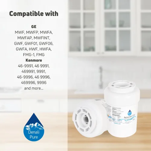 Vista 9 de Paquete de 2 filtros de agua de repuesto para refrigerador General Electric GSL25JFTABS – Compatible con cartucho de filtro de agua de refrigerador