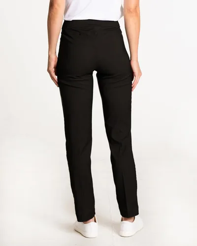 Vista 2 de Slim-Sation Womens Golf Apparel - Women's Regular Pull-On Straight-Leg Pant with Pockets Negro