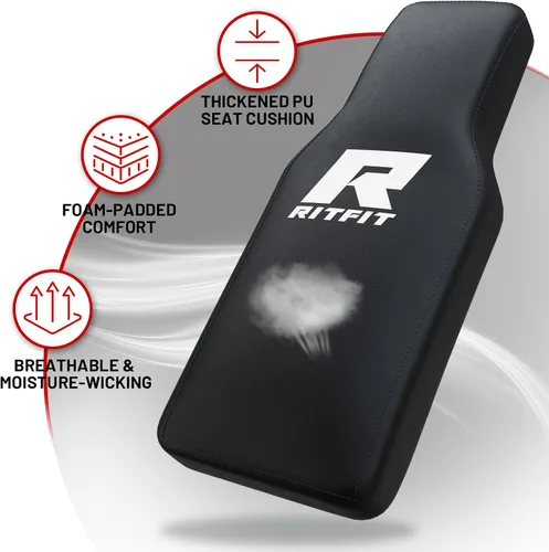 Vista 4 de RitFit Máquina de sentadillas para prensa de piernas, máquina profesional de prensa de piernas ajustable para gimnasio en casa con rodamiento