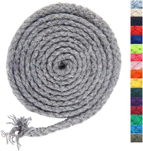 Vista 29 de Cuerda de macramé de 5 mm * 295 pies, cuerda de algodón natural de 8 hebras trenzadas para manualidades, hilo de algodón para tejer, para colgar