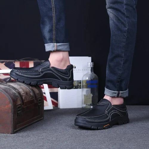 Vista 7 de Venshine Mocasines casuales para hombre, zapatos de cuero para caminar