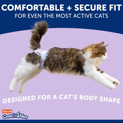 Vista 3 de Hartz Comfitables - Pañales para gatos, talla S, 16 unidades, ajuste cómodo y seguro, fácil de poner