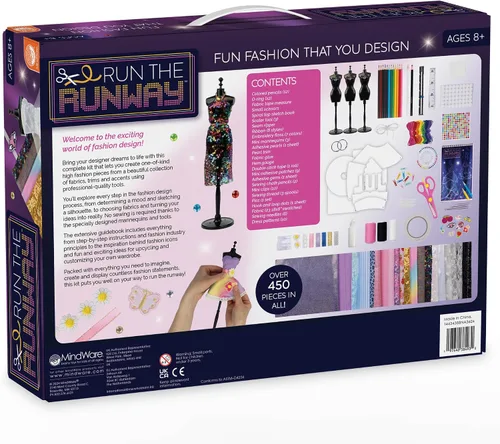 Vista 9 de MindWare Kits de diseño de moda a partir de 8 años - Run The Runway Kit de manualidades para niñas - Actividad de aprendizaje creativa para niños