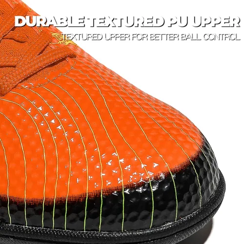 Vista 4 de Botines de fútbol para niños y niñas, suela de goma para niños pequeños y grandes, zapatos duraderos de fútbol al aire libre