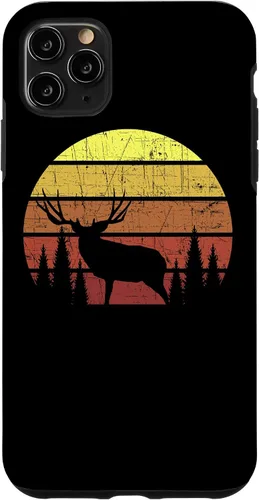 Vista 4 de iPhone 12 Mini Mule Caza de ciervos - Retro Sunset Hunter Outdoorsmen Estuche de regalo