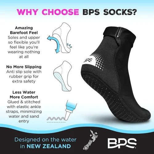 Vista 4 de BPS "Second Skin" - Calcetines de voleibol de playa ultra flexibles de secado rápido, calcetines de fútbol de arena, botines de deportes acuáticos