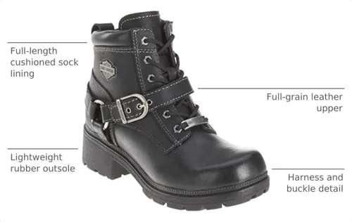 Vista 8 de Harley-Davidson Botines de tobillo Tegan para mujer Negro