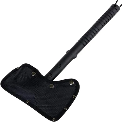 Vista 3 de DEFENDER XTREME Hacha táctica negra de 15 pulgadas, cabeza de martillo de lanzamiento de acero inoxidable nuevo