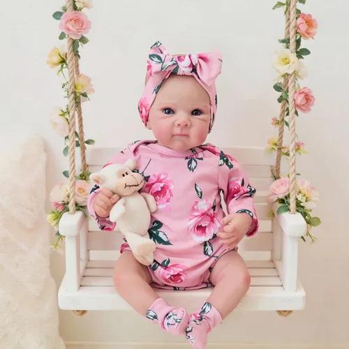 Vista 3 de FOCKOF Muñecas de Bebé Realistas Reborn - Muñecas de Bebé de la Vida Real de 18 Pulgadas Niña Muñeca de Bebé Realista con Accesorios para 3+ Años