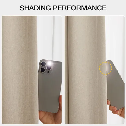 Vista 4 de Anmao Cortinas opacas gruesas con textura pesada para sala de estar de 84 pulgadas de largo, juego de 2 paneles con ojales para oscurecer
