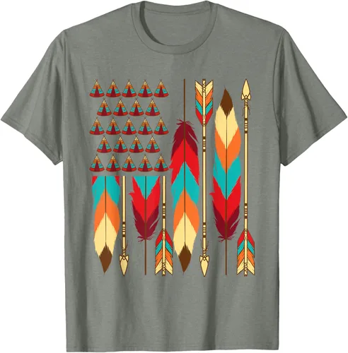 Vista 33 de Native American Bandera - Camiseta de veteranos indígenas del Mes del Orgullo, Negro, S