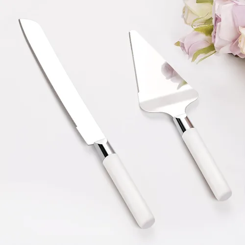 Vista 9 de Juego de corte de pastel dorado para boda, juego de cuchillo de pastel de madera y servidor, juego de corte de pastel rústico de 2 piezas, cubiertos