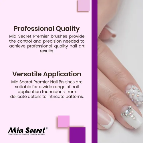 Vista 7 de Mia Secret PREMIER - Pinceles de uñas 100% Kolinsky, fabricados en Estados Unidos, Prenium, pinceles para arte de uñas (rosa, 4 o (3D))
