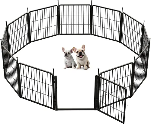 Vista 17 de SunsGrove - Cerca para perros para exteriores, corral resistente de 32 pulgadas con 2 paneles para perros pequeños y medianos, cerca de juego