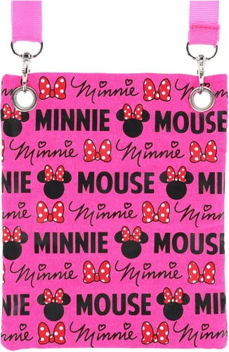 Vista 5 de Disney 's Minnie Mouse "Glam" - Bolso bandolera para pasaporte, color rosa neón, Rosado