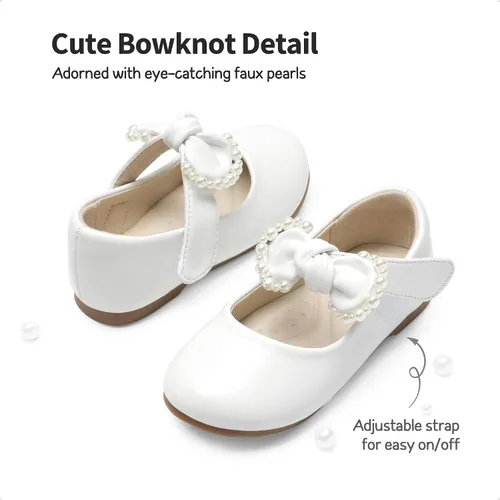 Vista 3 de DREAM PAIRS Zapatos de vestir para niña de las flores, zapatos de ballet Mary Janes, zapatos de bailarina, zapatos de baile para fiesta de boda