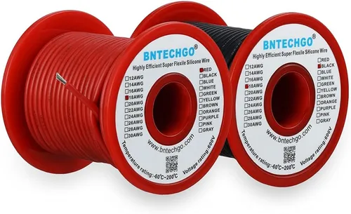 Vista 55 de BNTECHGO Alambre de silicona de calibre 16 rojo y negro cada 25 pies 2 Alambre de silicona calibre 16 rojo y negro