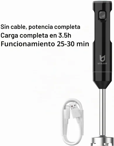 Vista 2 de UTALENT - Batidora de mano inalámbrica con batidor para batidos, alimentos para bebés y sopas Variable speed immersion blender, Pure Copper