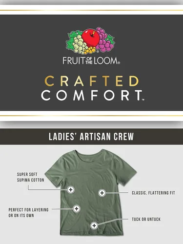 Vista 5 de Fruit of the Loom Camisetas de manga corta para mujer Comfort Pima de algodón