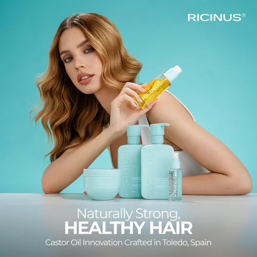 Vista 7 de Mascarilla capilar con aceite de ricino para cabello dañado, 10 onzas líquidas, antirotura, acondicionador profundo, enriquecida con extracto