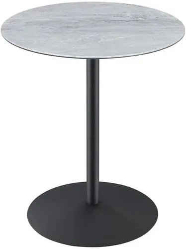 Vista 4 de Lilola Home Mesa auxiliar Circa con tapa de vidrio texturizado de mármol negro