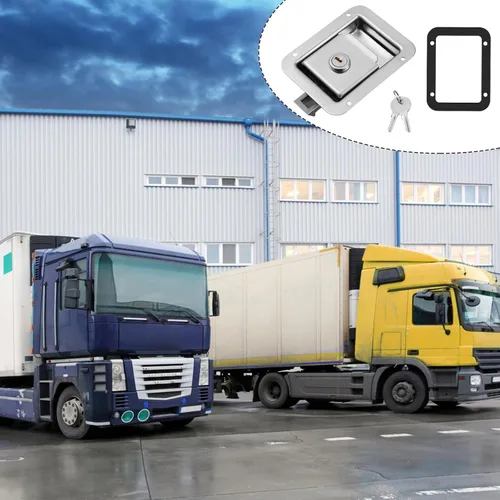 Vista 7 de WINOMO Cerradura de puerta de remolque RV de acero inoxidable, pestillo de paleta de bloqueo resistente con llave para caja de herramientas, RV