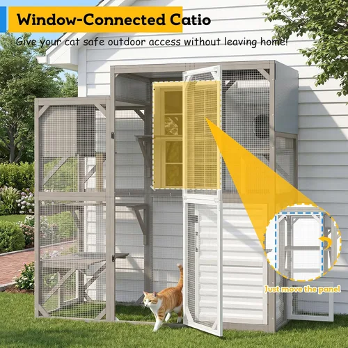 Vista 2 de PetsCosset Catio de ventana sin cita previa, recinto para gatos al aire