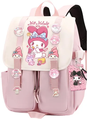 Vista 14 de Mochila Vivixilan Kawaii, Resistente al Agua y Transpirable con Múltiples Bolsillos, Adecuada para Viajes y como Regalo de Cumpleaños, Morado-04