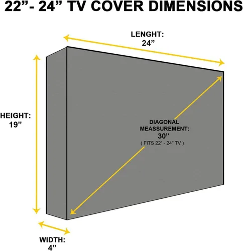 Vista 2 de Funda de TV para exteriores, serie Sahara, protector universal resistente a la intemperie para TV de 22 a 24 pulgadas, se adapta a la mayoría