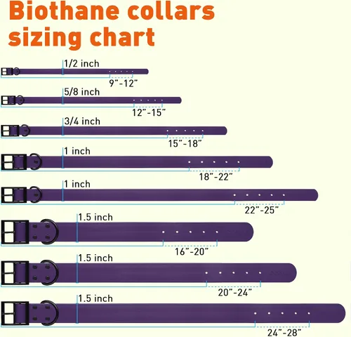Vista 291 de Dogline Biothane - Collar impermeable para perro con hebilla de liberación rápida, resistente cincha de nailon recubierta con resistente y a prueba