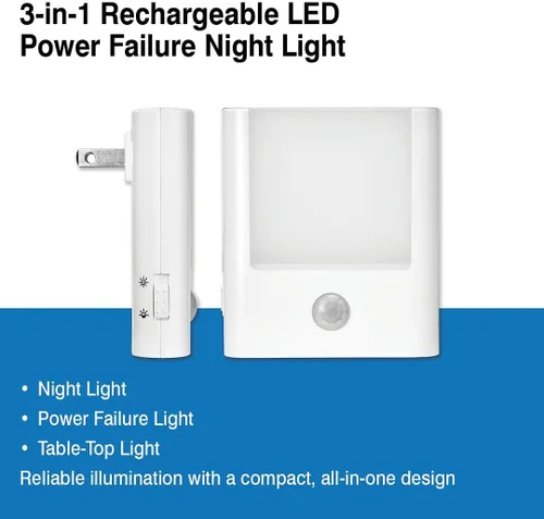Vista 7 de Camelion 3-in-1 Power Outage Night Light, Motion Sensor,4-Pack