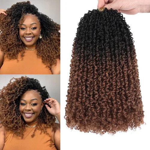 Vista 29 de COOKOO 6 pulgadas 8 paquetes Cabello de Ganchillo Pre-enrollado Yanky Twist para Mujeres Negro Natural Mini Passion Twists Pre-retorcido Cabello