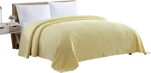 Vista 16 de Beatrice Home Fashions Colcha de chenilla Channel, King, color azul