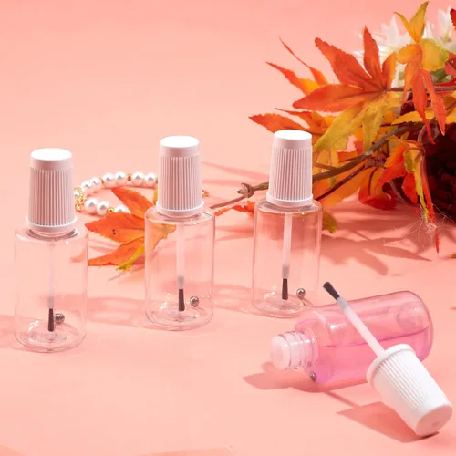 Vista 7 de NICENEEDED Botellas vacías de esmalte de uñas, contenedor de esmalte de uñas de plástico recargable, botellas de esmalte de uñas transparentes
