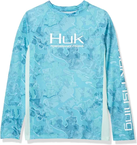Vista 44 de HUK Camisa unisex de camuflaje Pursuit para niños Camisa de manga larga para niños Sotavento de roble musgoso