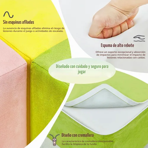 Vista 5 de QUCHI Juguetes de escalada de 5 piezas para niños pequeños, juguetes de escalada para niños pequeños en interiores con piscina de bolas de espuma