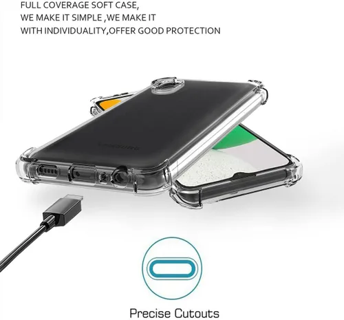 Vista 5 de Osophter Funda para Galaxy A03 Core con 2 protectores de pantalla transparente esquinas reforzadas TPU absorción de golpes flexible para Samsung